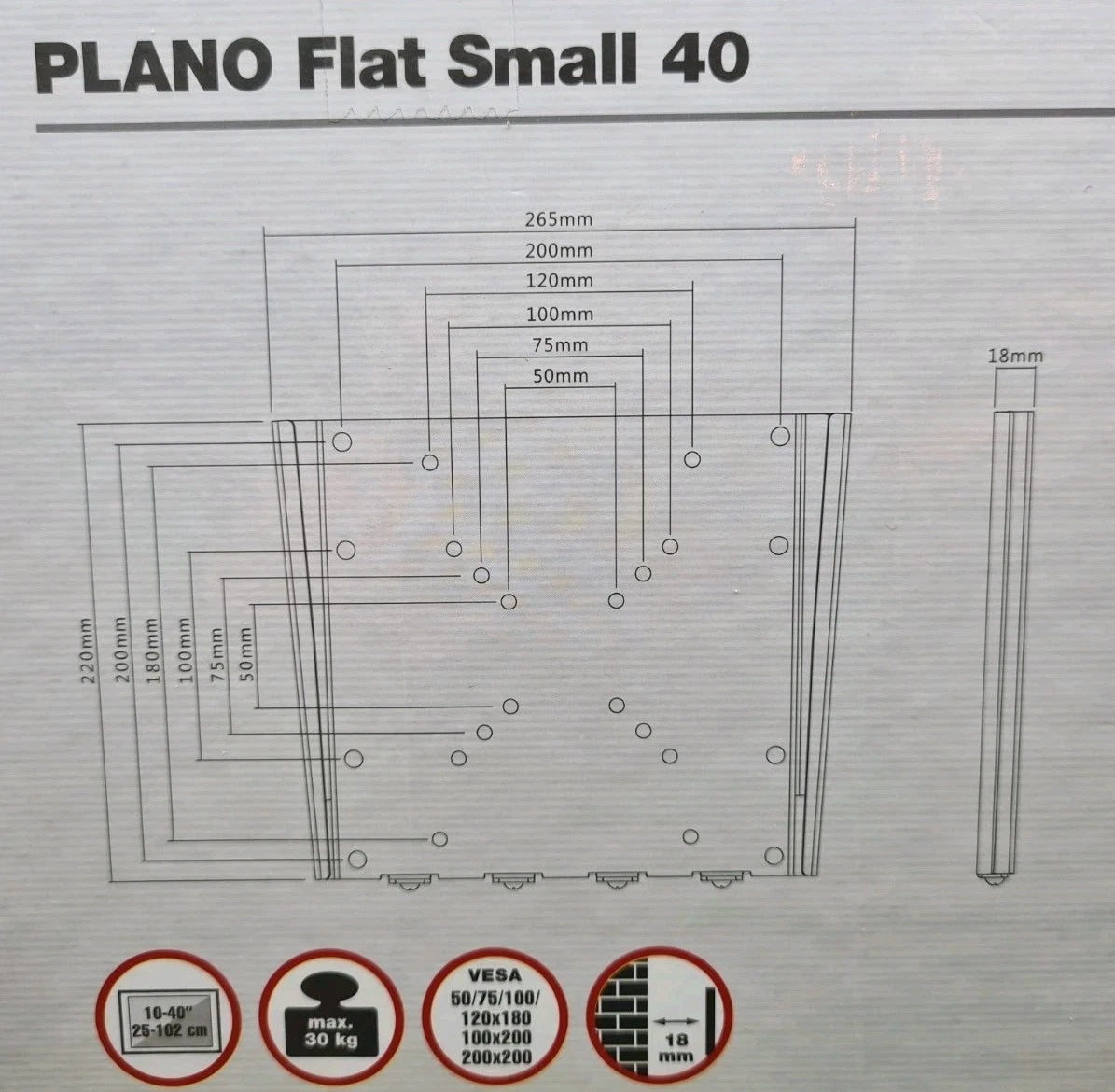 Halterung Fernseher Halter 10 bis 40 Zoll Flachbild TV Wandhalterung Flach Easy