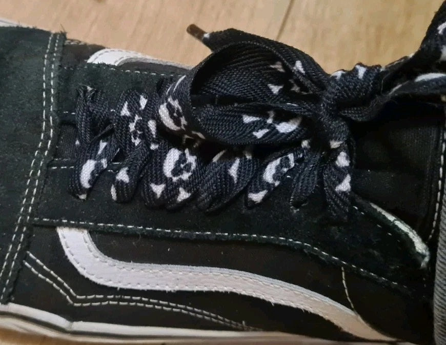 Totenkopf Schnürsenkel Schwarz Schuhe Schuhzubehör für Vans / Chucks / Converse