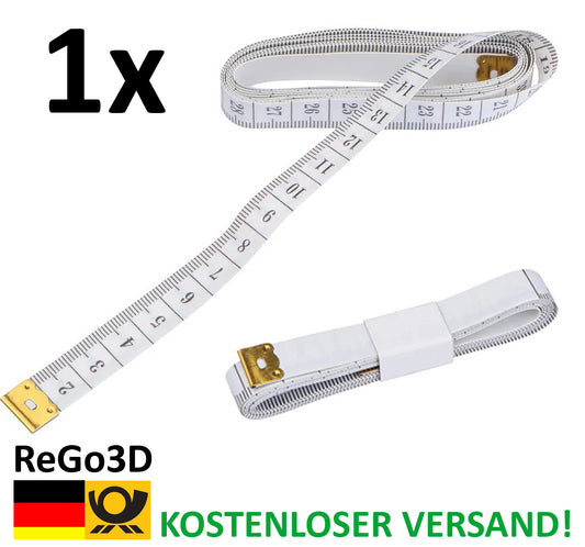 Gummiertes Maßband Schneidermaßband Messband 1,50M/ 150cm lang, klein kompakt
