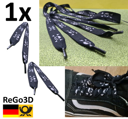 Totenkopf Schnürsenkel Schwarz Schuhe Schuhzubehör für Vans / Chucks / Converse